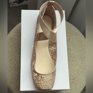 Jessica Simpson Femme Crochet Ballet Flats In Champagne color.